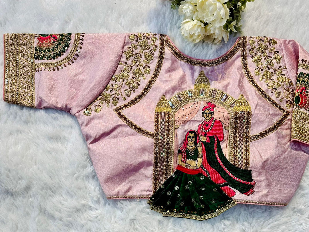 Vamika Raspberry Silk Stitched Blouse | Shoppers Trend