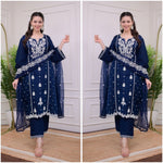 Load image into Gallery viewer, Ridhi Pure Reyon Blue Kurti  | Shoppers Trend
