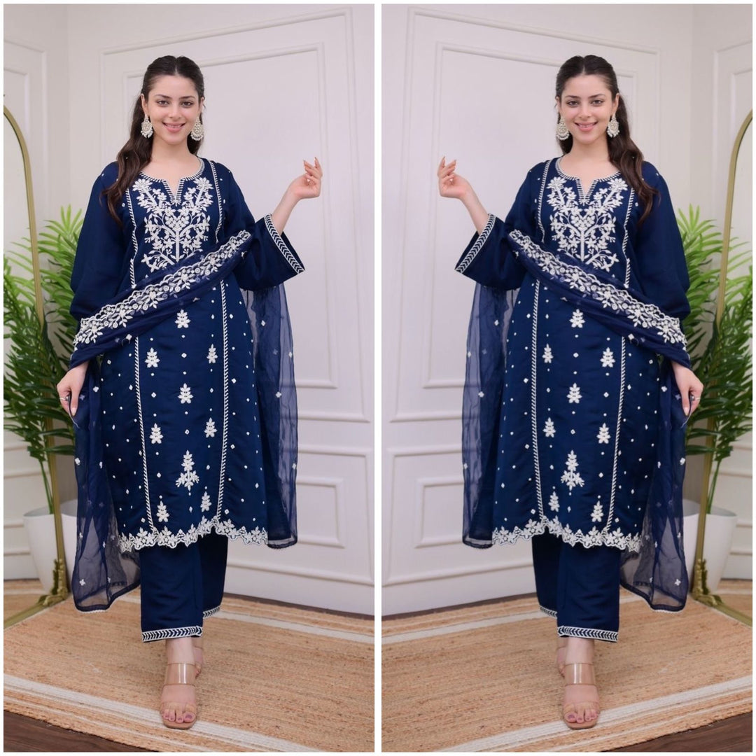 Ridhi Pure Reyon Blue Kurti  | Shoppers Trend