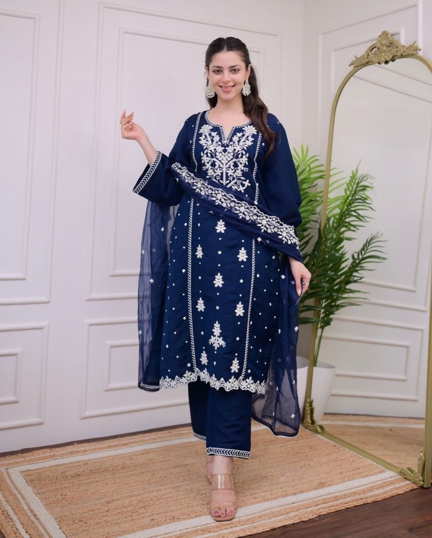 Ridhi Pure Reyon Blue Kurti  | Shoppers Trend