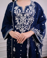 Load image into Gallery viewer, Ridhi Pure Reyon Blue Kurti  | Shoppers Trend
