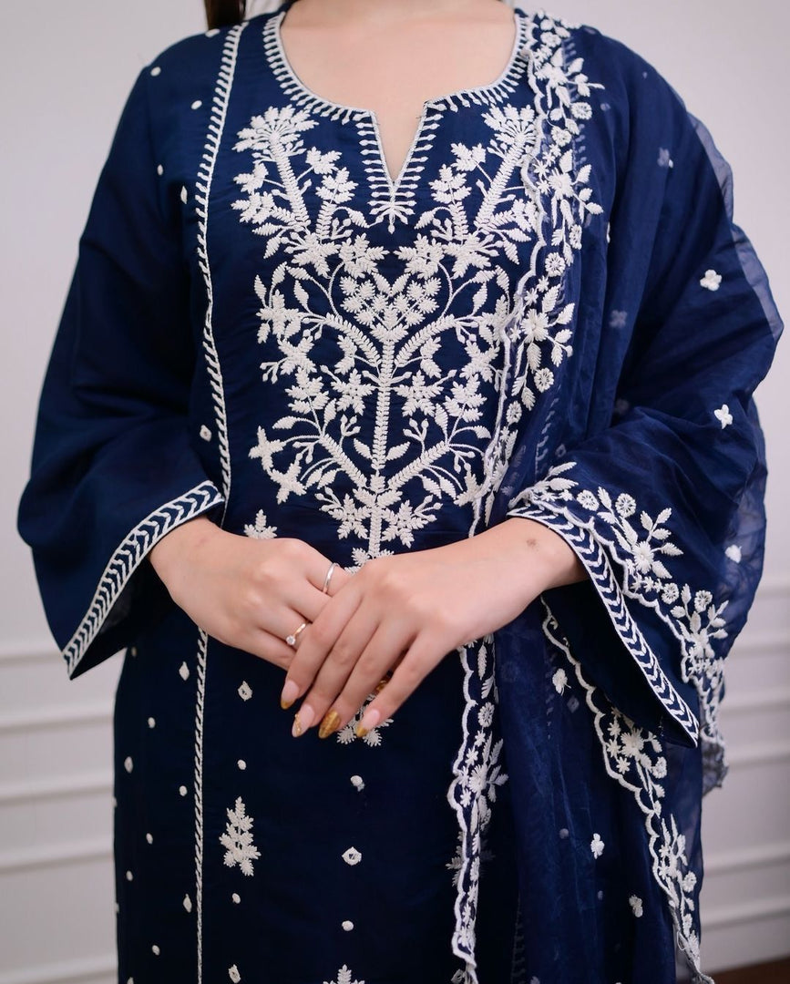 Ridhi Pure Reyon Blue Kurti  | Shoppers Trend