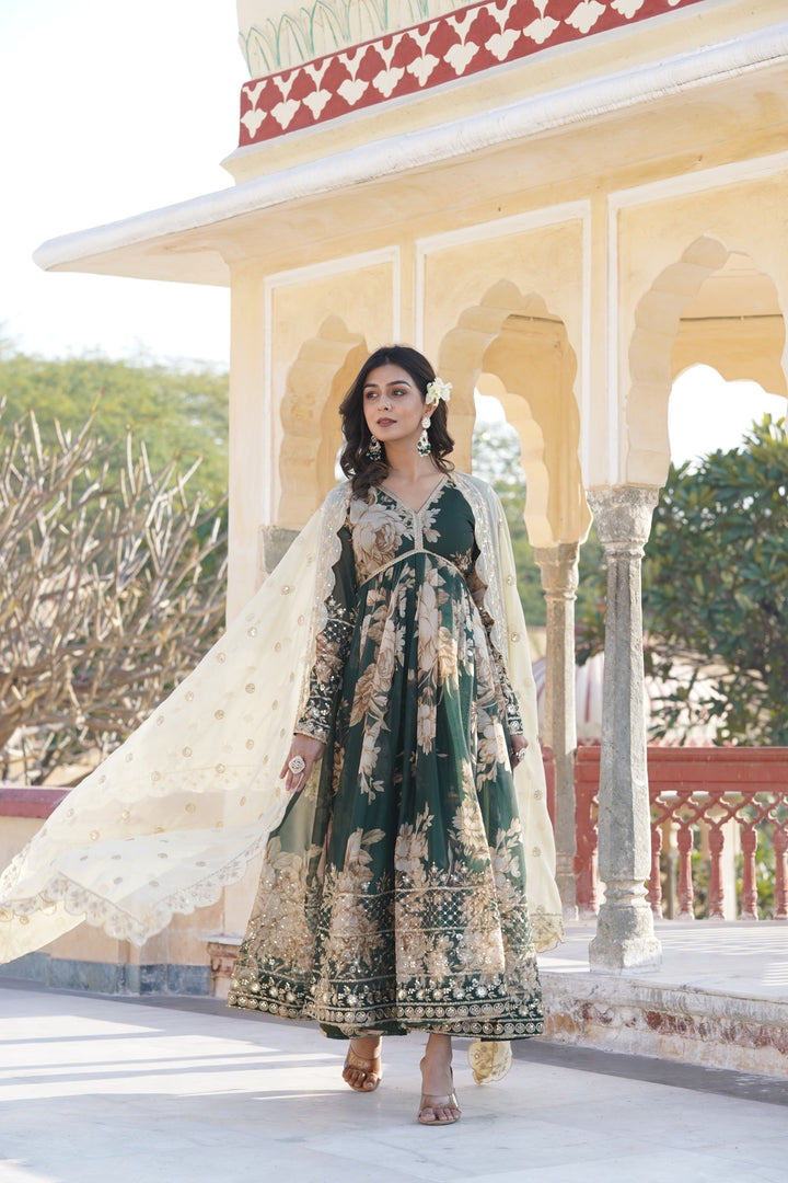 Jeeva Russian Silk Anarkali | Shoppers Trend