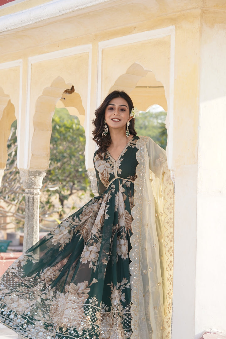 Jeeva Russian Silk Anarkali | Shoppers Trend