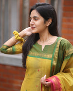 Load image into Gallery viewer, Tulasi Pure Kanchi Cotton Yellow Kurti | Shoppers Trend
