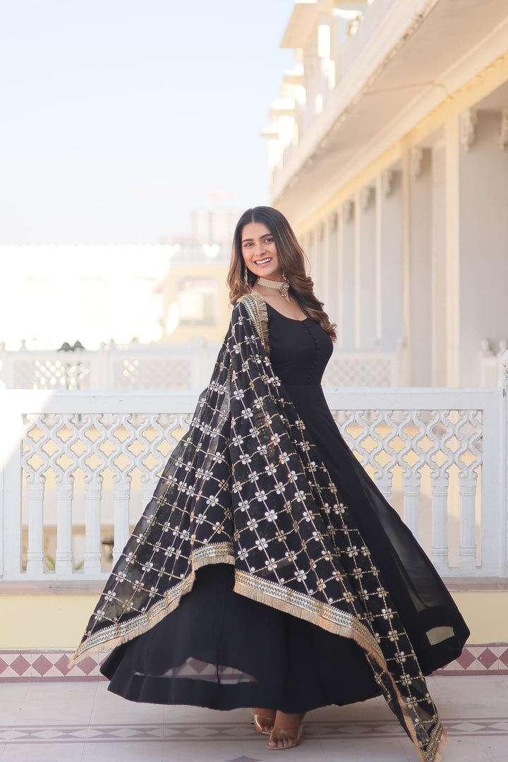 Jeesica Faux Blooming Pink Anarkali | Shoppers Trend