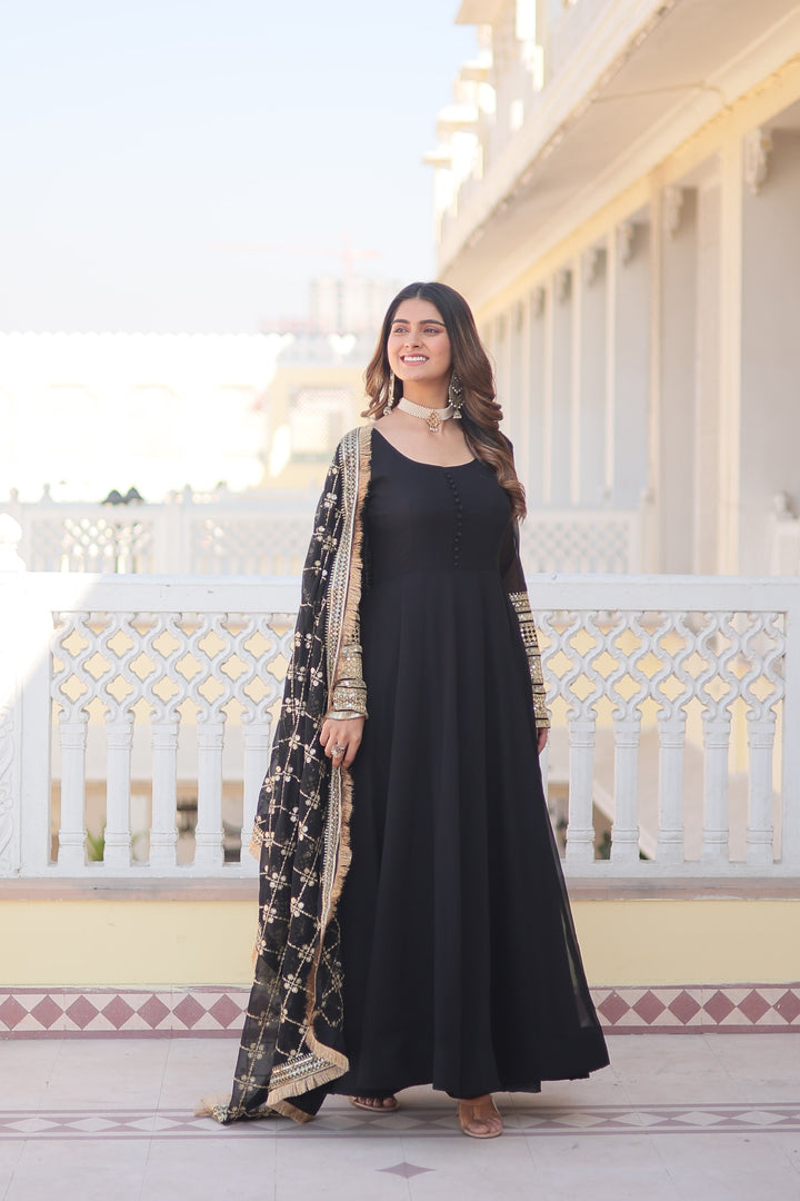 Jeesica Faux Blooming Pink Anarkali | Shoppers Trend