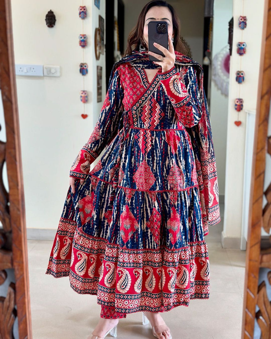 Jasmin Pure Cotton Anarkali | Shoppers Trend