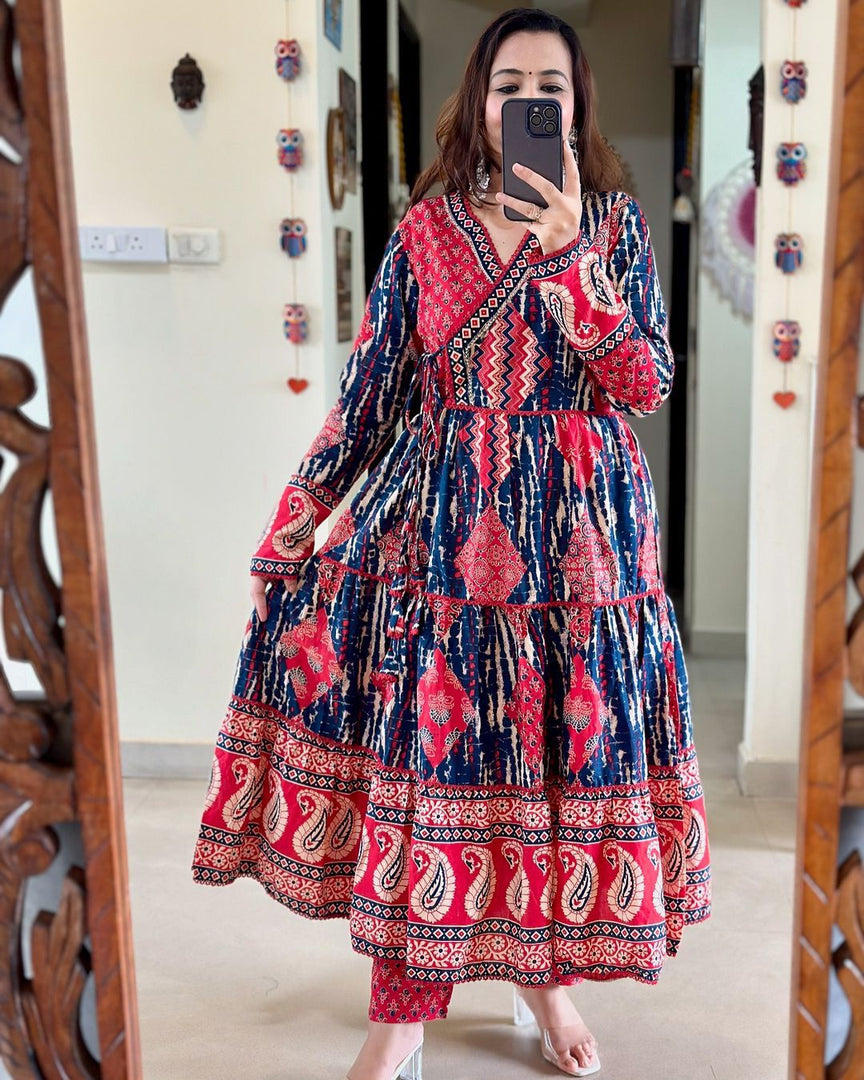 Jasmin Pure Cotton Anarkali | Shoppers Trend