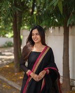 Load image into Gallery viewer, Kamya Pure Chanderi Silk Black Kurti | Shoppers Trend
