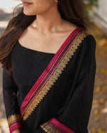 Load image into Gallery viewer, Kamya Pure Chanderi Silk Black Kurti | Shoppers Trend
