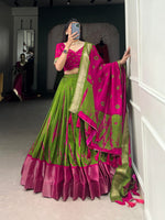 Load image into Gallery viewer, Dityaa Dola Silk Dhavani / Half Saree / Langa voni Set  | Shoppers Trend
