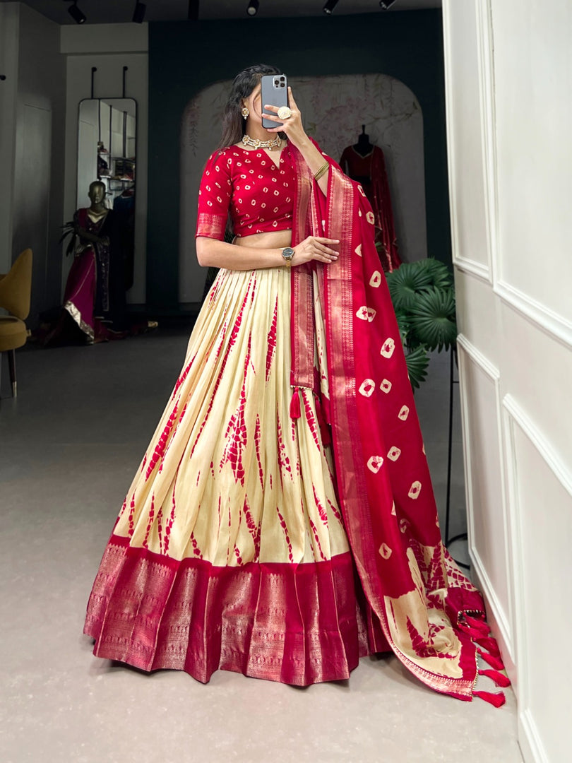 Dityaa Dola Silk Dhavani / Half Saree / Langa voni Set  | Shoppers Trend