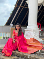 Load image into Gallery viewer, Manisha Soft Silk Dark Pink Saree | Shoppers Trend
