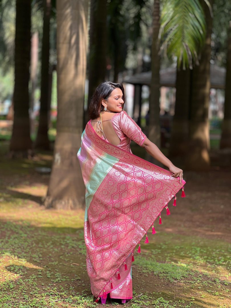 Maalavi Soft Banarasi Silk Saree | Shoppers Trend