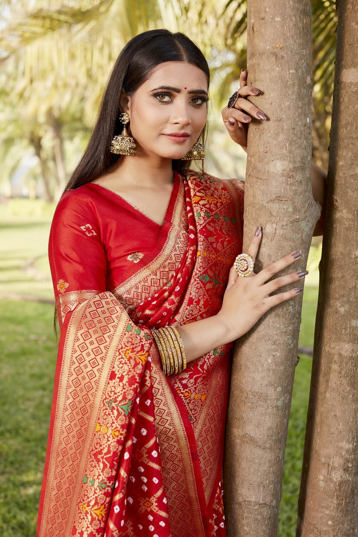 Yashoda Pure Gharchola Bandhej Silk Saree | Shoppers Trend