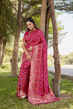 Load image into Gallery viewer, Yashoda Pure Gharchola Bandhej Silk Saree | Shoppers Trend

