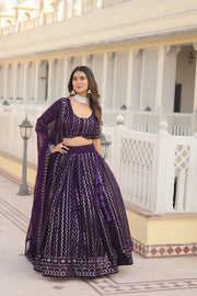 Falguni Faux Blooming With Heavy Sequins Half Sarees | Shoppers Trend