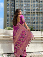 Load image into Gallery viewer, Sajana Soft Banarasi Silk Saree | Shoppers Trend
