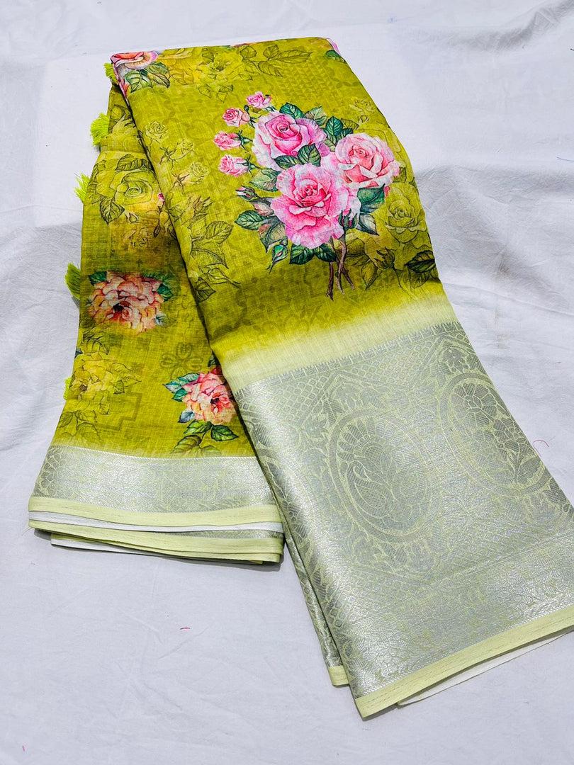 Aarini Linen Cotton Saree | Shoppers Trend