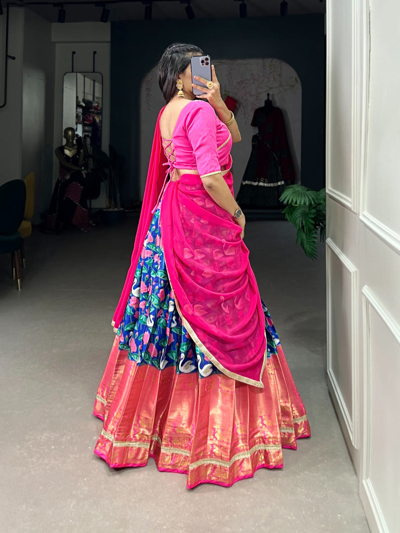 Babita Mysore Silk Dhavani / Langa Davani / Half Sarees | Shoppers Trend