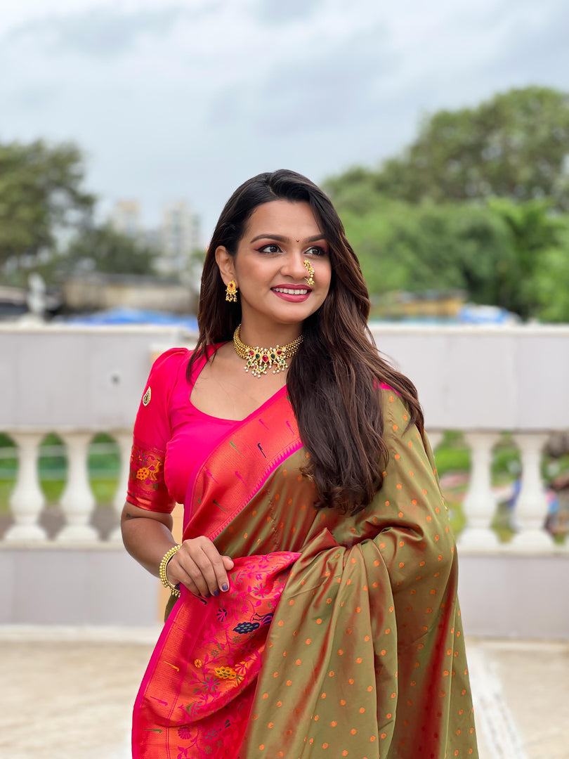 Himani Soft Pethani Silk Rani Saree | Shoppers Trend