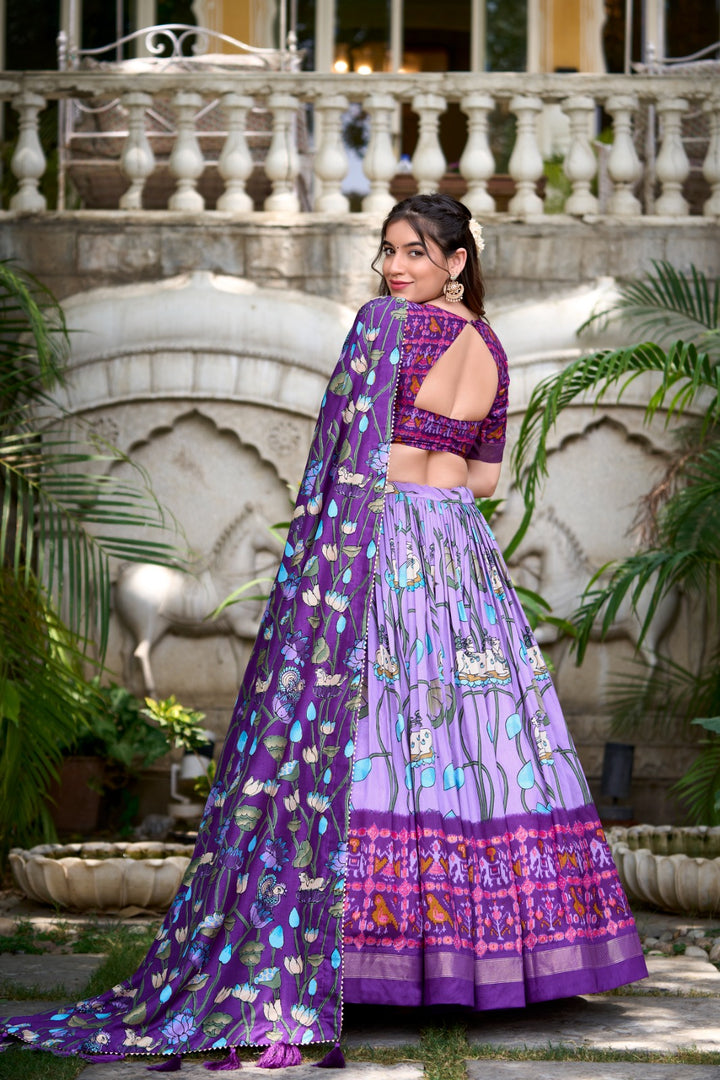 Shreya Tussar Silk Dhavani / Langa Davani / Half Sarees | Shoppers Trend