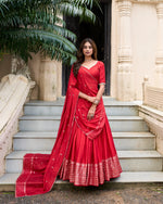 Load image into Gallery viewer, Maya Pure Chanderi Dhavani / Langa Davani / Half Sarees | Shoppers Trend
