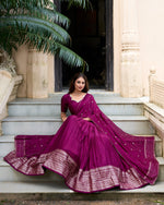 Load image into Gallery viewer, Maya Pure Chanderi Dhavani / Langa Davani / Half Sarees | Shoppers Trend
