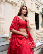 Load image into Gallery viewer, Maya Pure Chanderi Dhavani / Langa Davani / Half Sarees | Shoppers Trend
