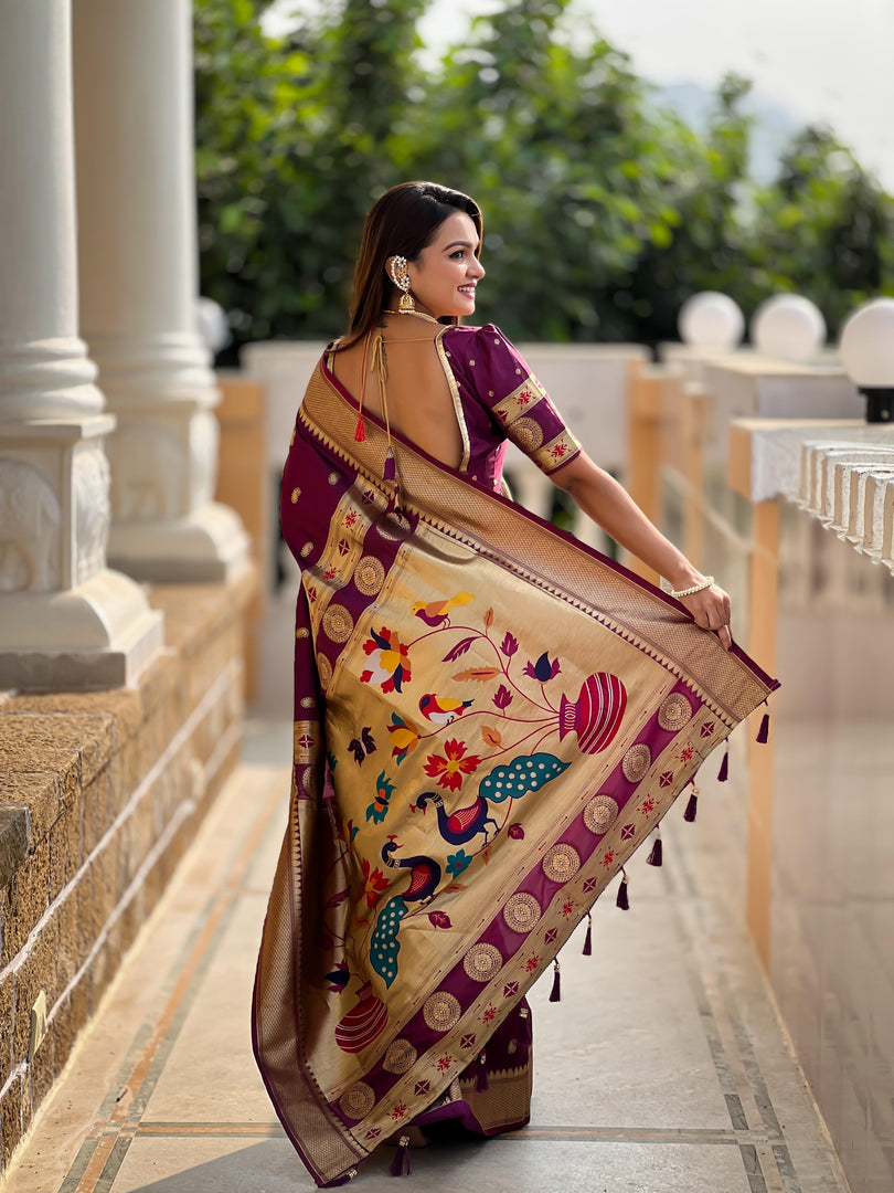 Dipika Soft Paithani Silk Saree | Shoppers Trend