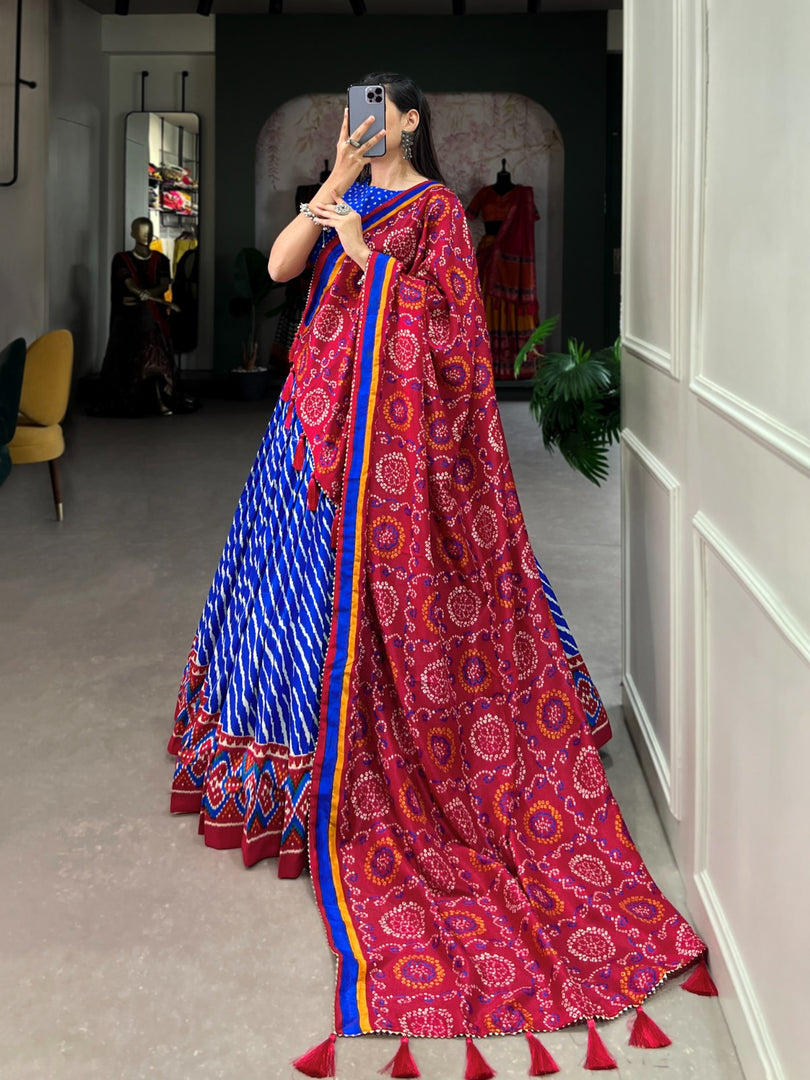Kavya Tussar Silk Dhavani / Half Saree Set | Shoppers Trend