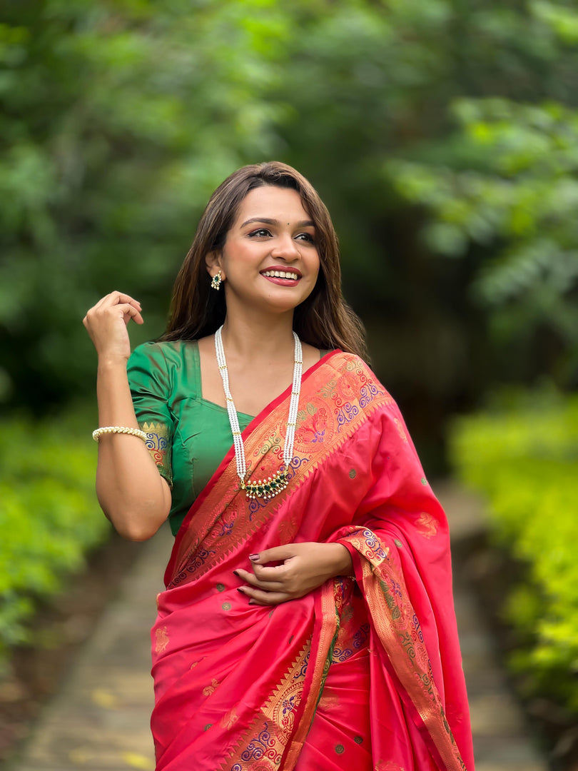 Maitri Soft Paithani Silk Saree | Shoppers Trend