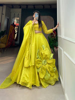 Load image into Gallery viewer, Jenisha Rajwadi Chanderi Silk Dhavani Set / Langa Voni | Shoppers Trend
