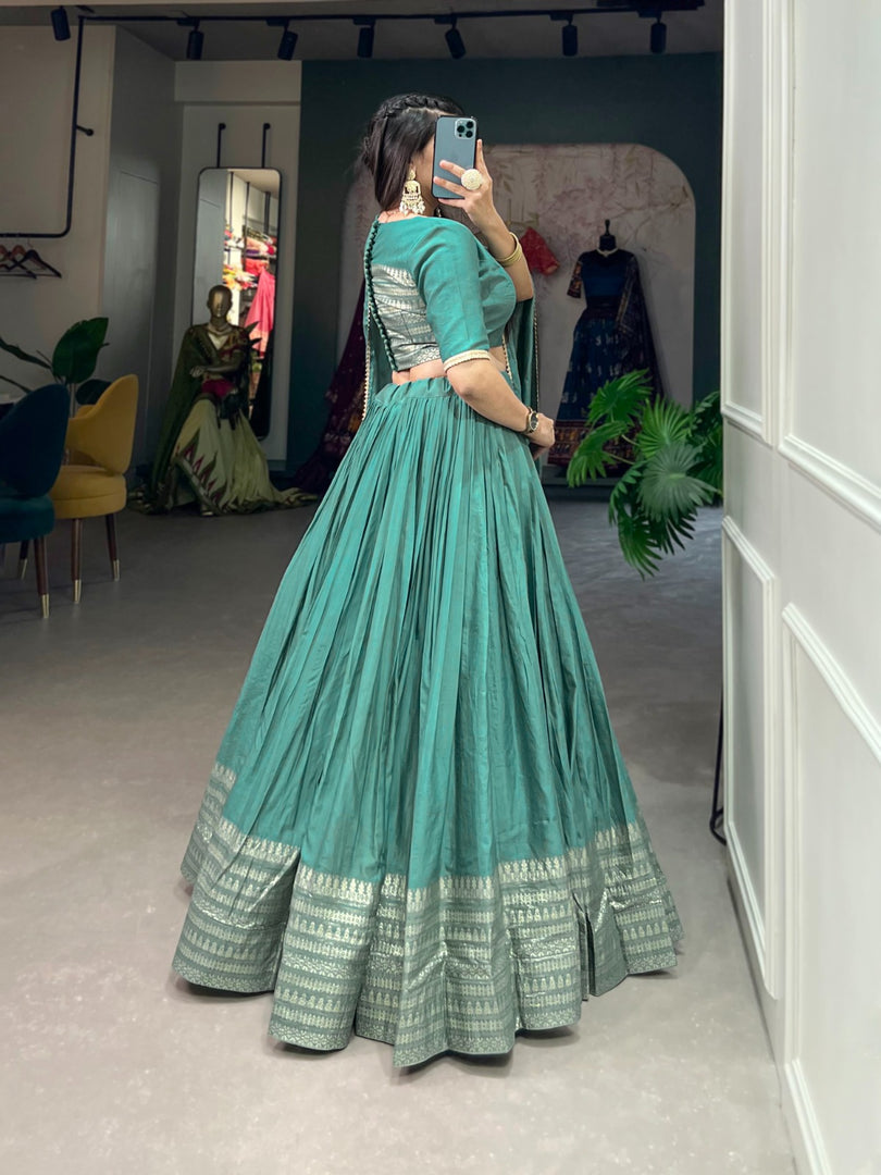 Minaxi Pure Chanderi Dhavani Set / Half Saree | Shoppers Trend