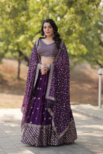Load image into Gallery viewer, Yamuna Faux Blooming Dark Rani Dhavani Set | Langa Voni | Shoppers Trend
