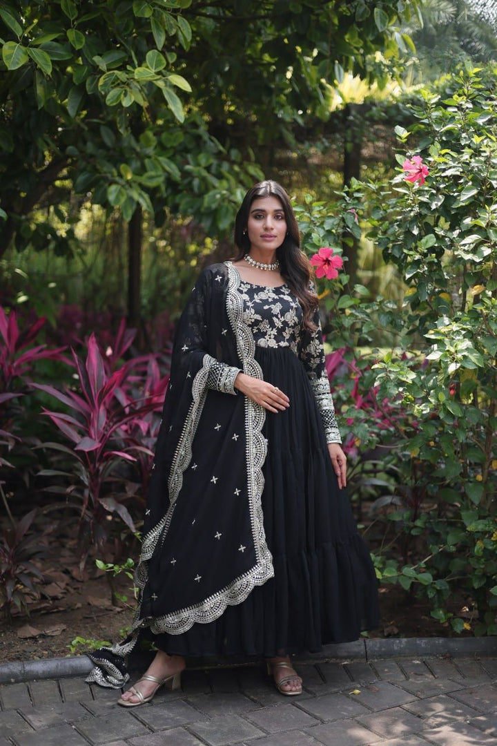 Jiya Faux Blooming & Viscose Dyable Jacquard Anarkali | Shoppers Trend