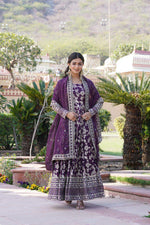 Load image into Gallery viewer, Kajal Viscose Dyable Jacquard Anarkali | Shoppers Trend
