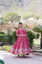 Load image into Gallery viewer, Kajal Viscose Dyable Jacquard Anarkali | Shoppers Trend
