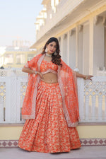 Load image into Gallery viewer, Aarihanta Pure Dyable Viscose Jacquard Dhavani Set | Langa Voni | Shoppers Trend
