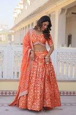 Load image into Gallery viewer, Aarihanta Pure Dyable Viscose Jacquard Dhavani Set | Langa Voni | Shoppers Trend
