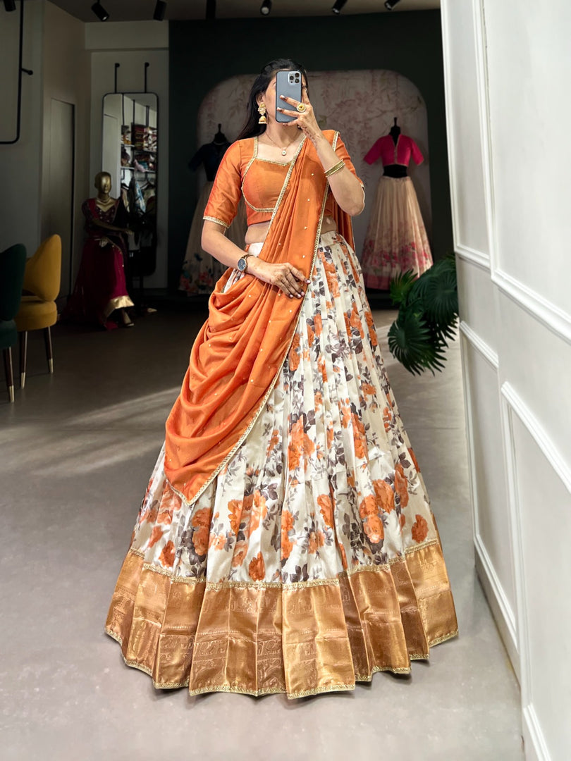 Chhaya Dola Silk Dhavani Set / Half Saree / Langa voni | Shoppers Trend