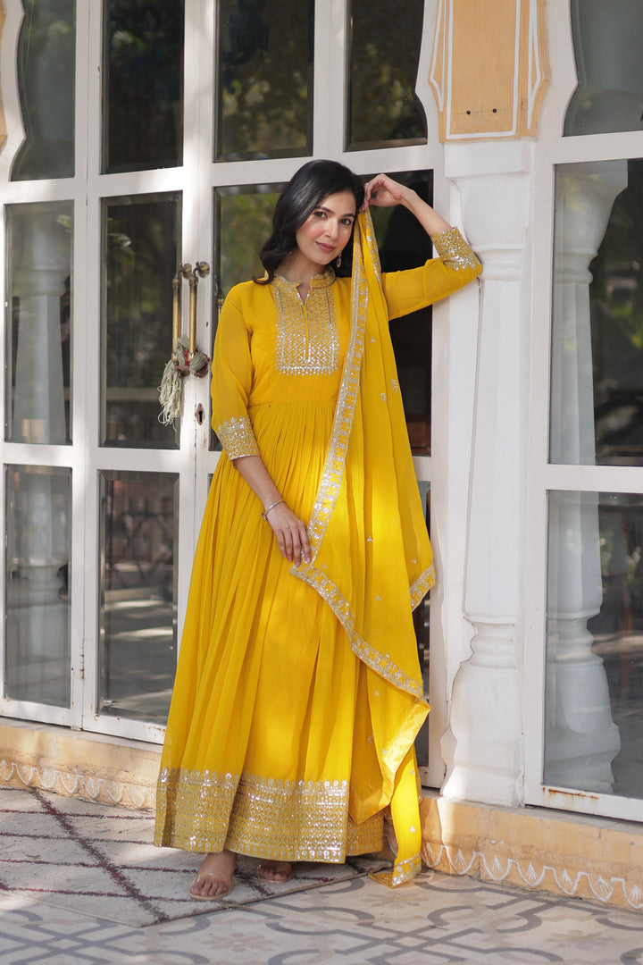 Maya Faux Blooming Georgette Anarkali | Shoppers Trend