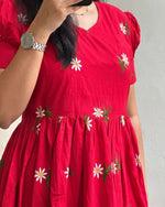 Load image into Gallery viewer, Jagruti Maska Cotton Red Dress | Shoppers Trend
