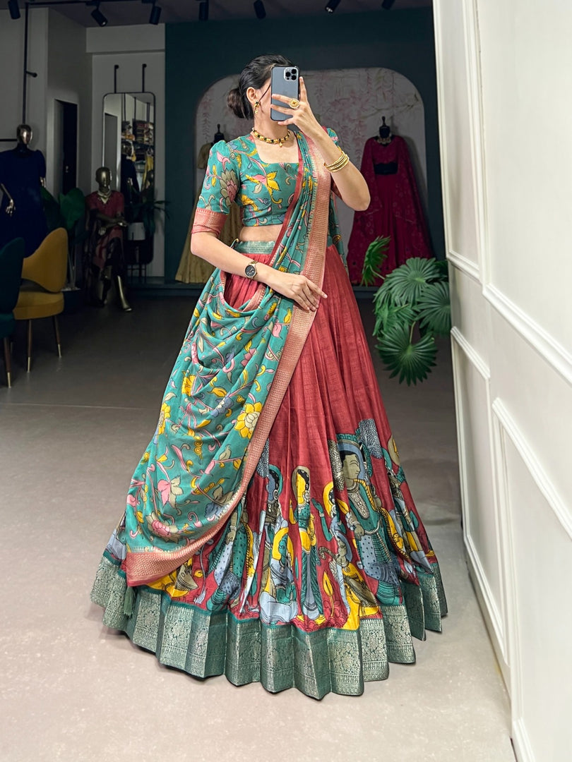 Nishali Dola Silk Dhavani Set | Langa Voni | Shoppers Trend
