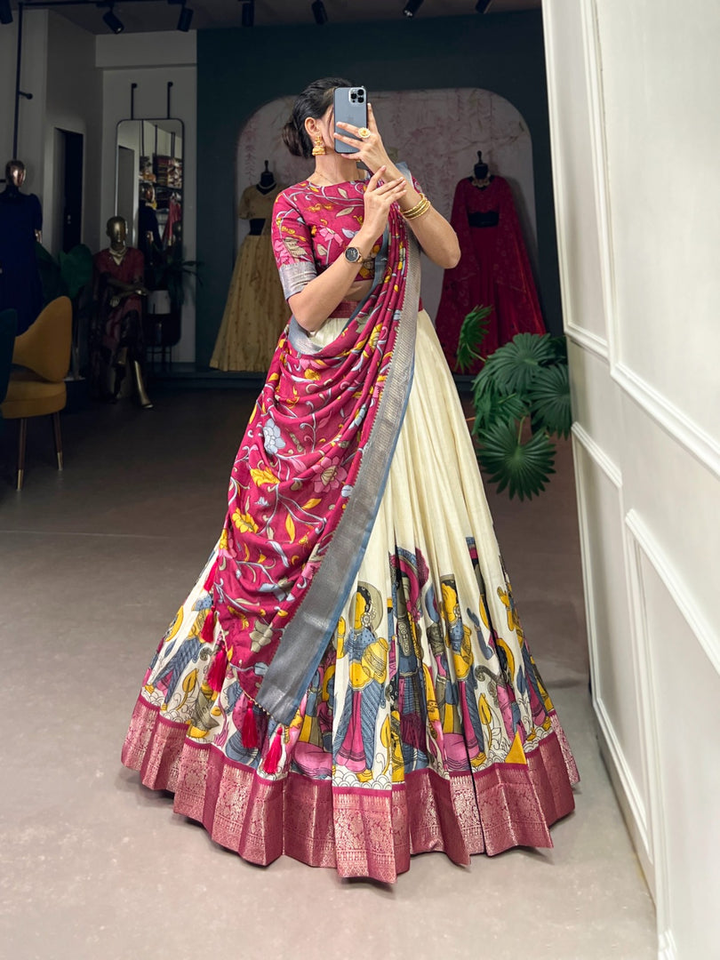 Nishali Dola Silk Dhavani Set | Langa Voni | Shoppers Trend