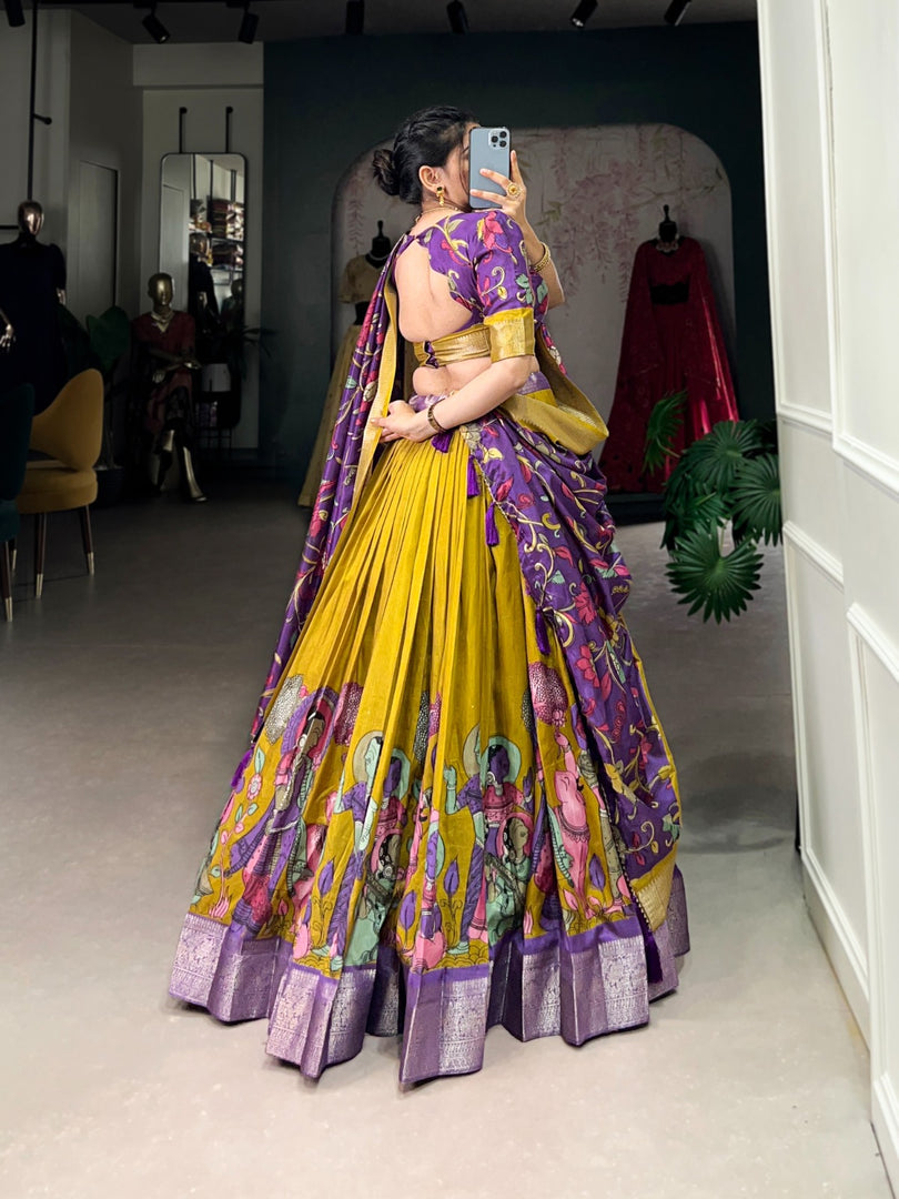 Nishali Dola Silk Dhavani Set | Langa Voni | Shoppers Trend