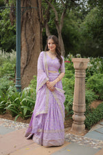 Load image into Gallery viewer, Dhevani  Pure Dyable Viscose Jacquard Dhavani Set / Half Saree / Langa voni | Shoppers Trend
