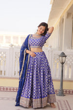 Load image into Gallery viewer, Tanisha Pure Dyable Viscose Jacquard Dhavani Set | Langa Voni | Half-Saree | Shoppers Trend
