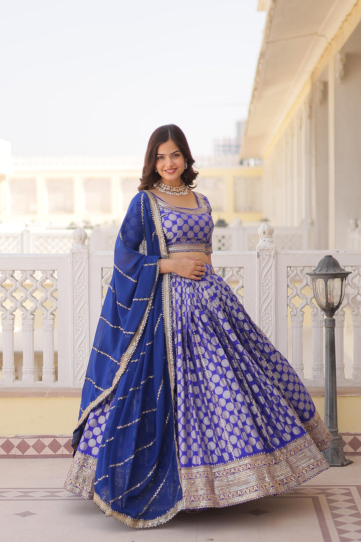 Tanisha Pure Dyable Viscose Jacquard Dhavani Set | Langa Voni | Half-Saree | Shoppers Trend